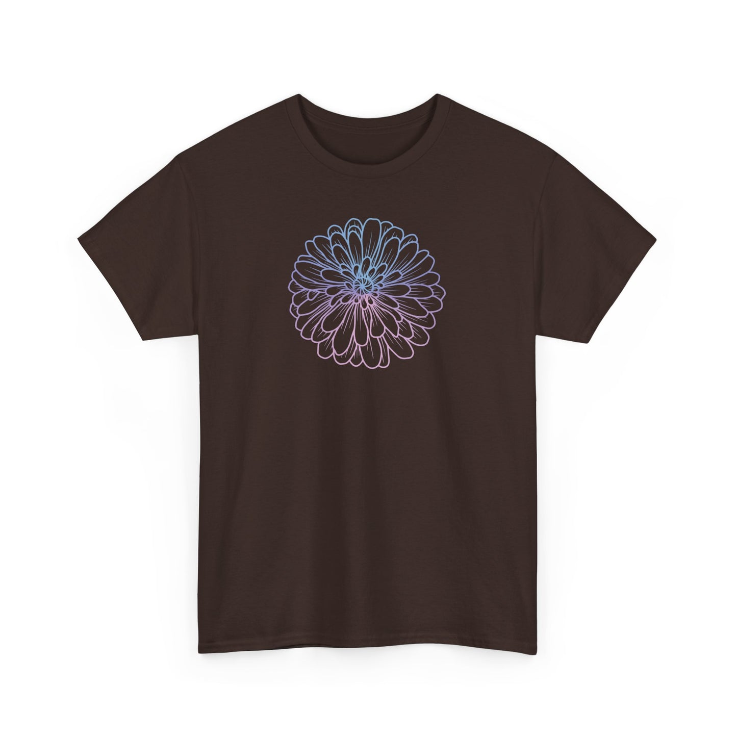Colorful Flower Outline Short Sleeve Tee