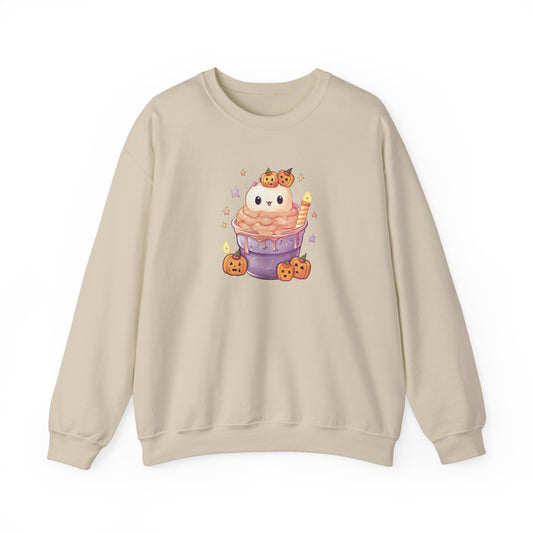 Cute Cat and Pumpkins Dessert Sweatshirt