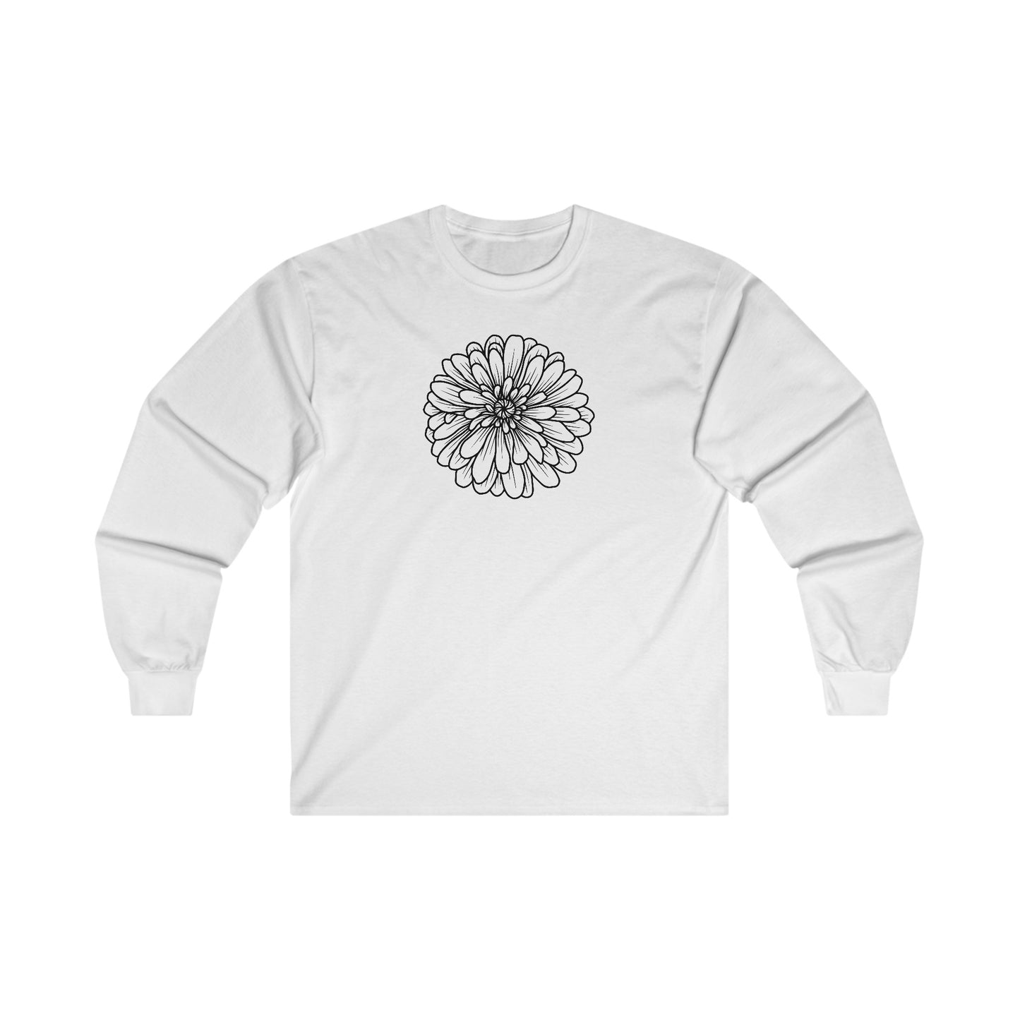 Flower Outline Long Sleeve Tee