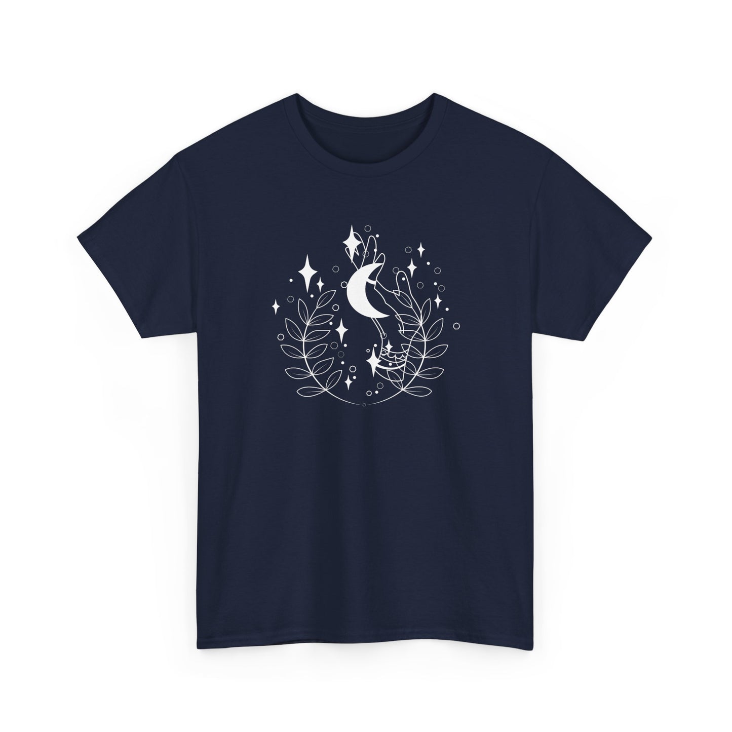 Crescent Moon and Leaves Short Sleeve Tee