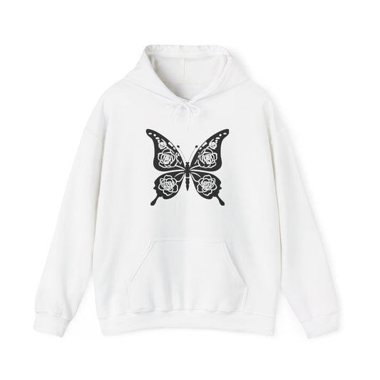 Butterfly and Roses Hooded Sweatshirt