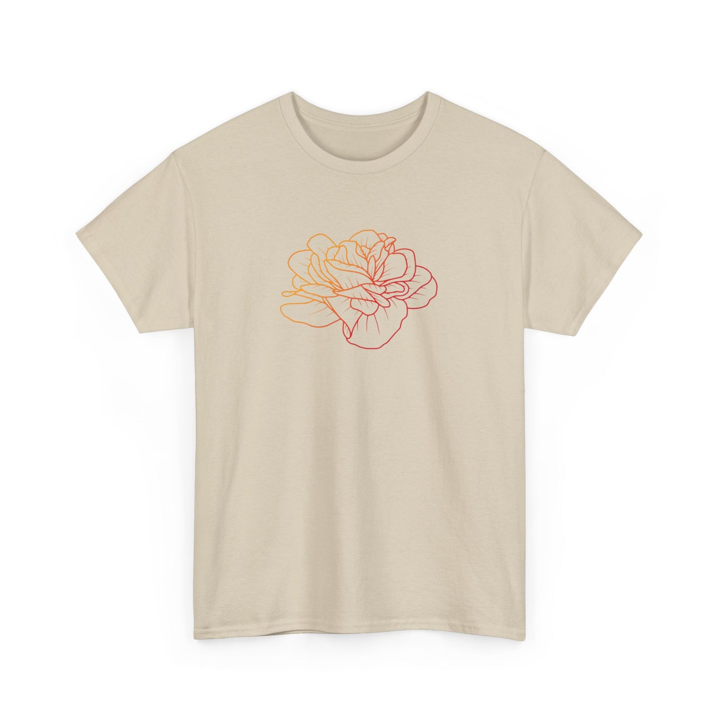 Colorful Rose Outline Short Sleeve Tee