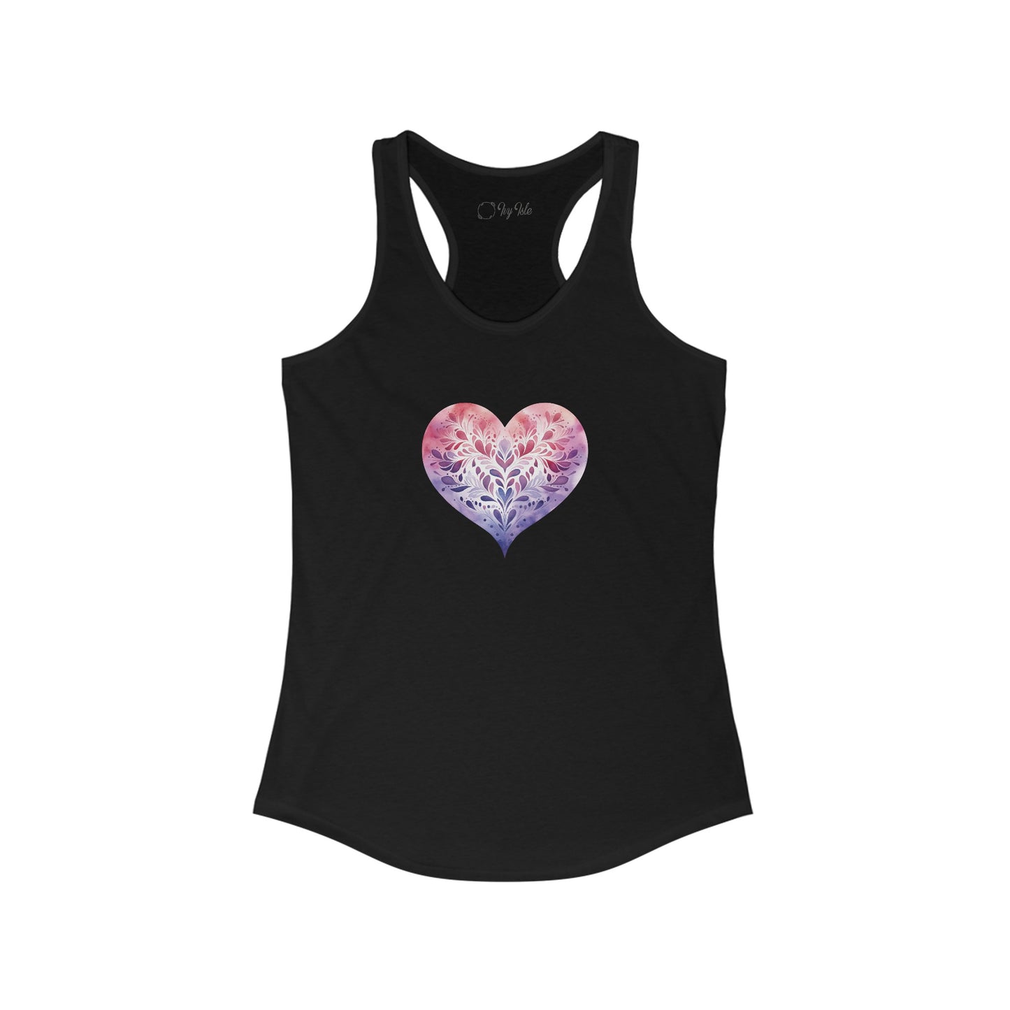 Watercolor Heart Racerback Tank 005