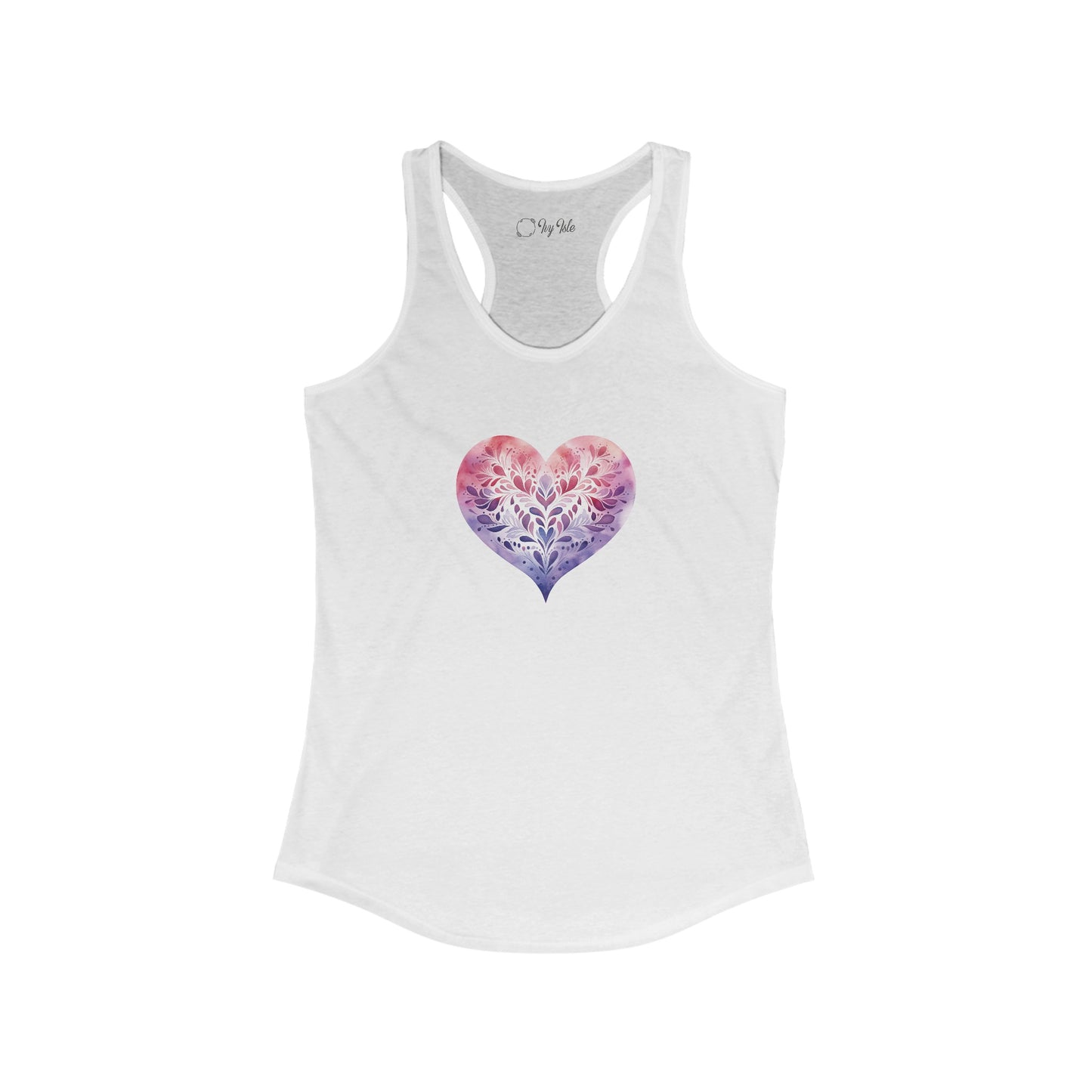 Watercolor Heart Racerback Tank 005