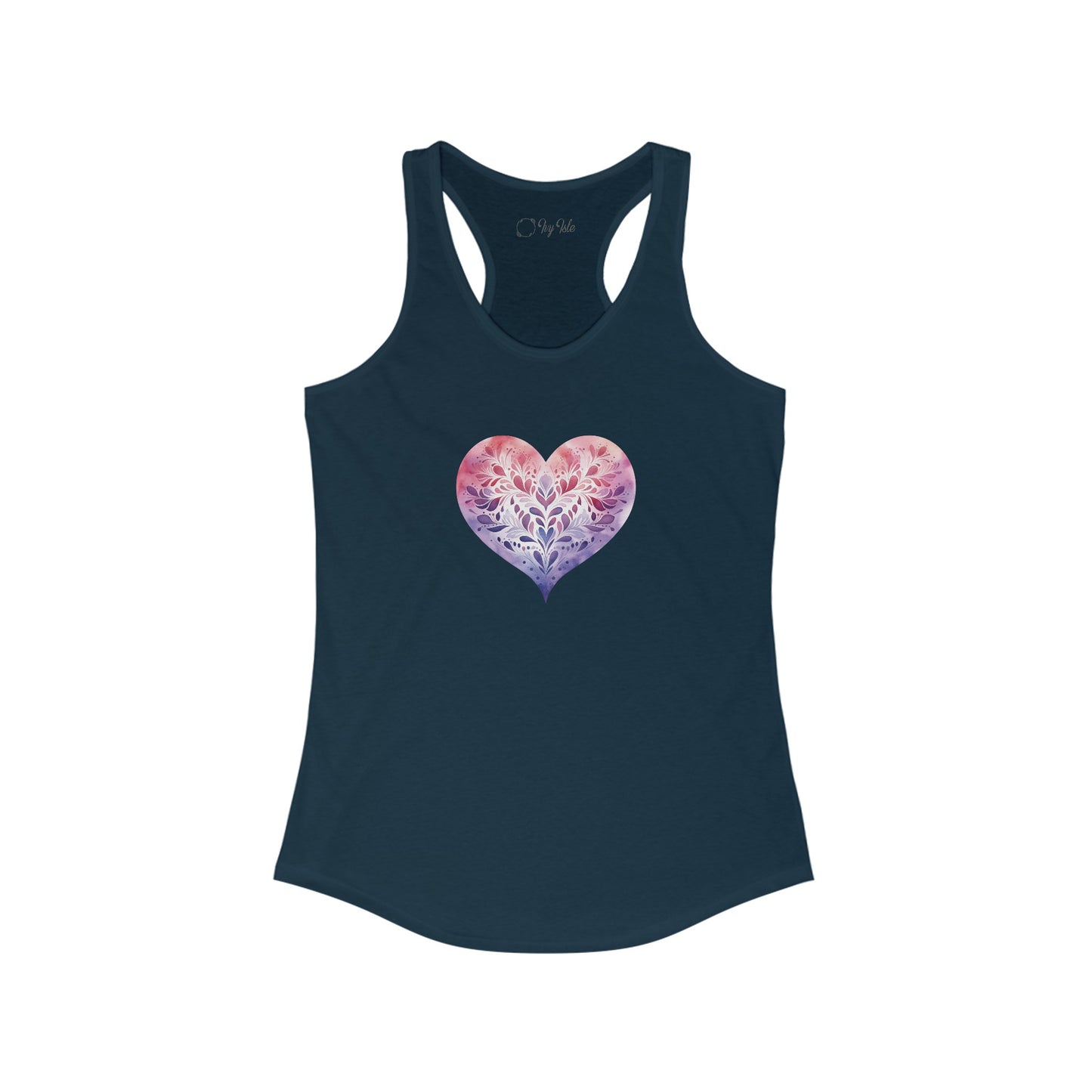 Watercolor Heart Racerback Tank 005