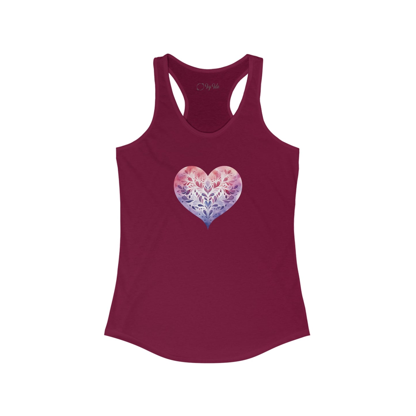 Watercolor Heart Racerback Tank 005