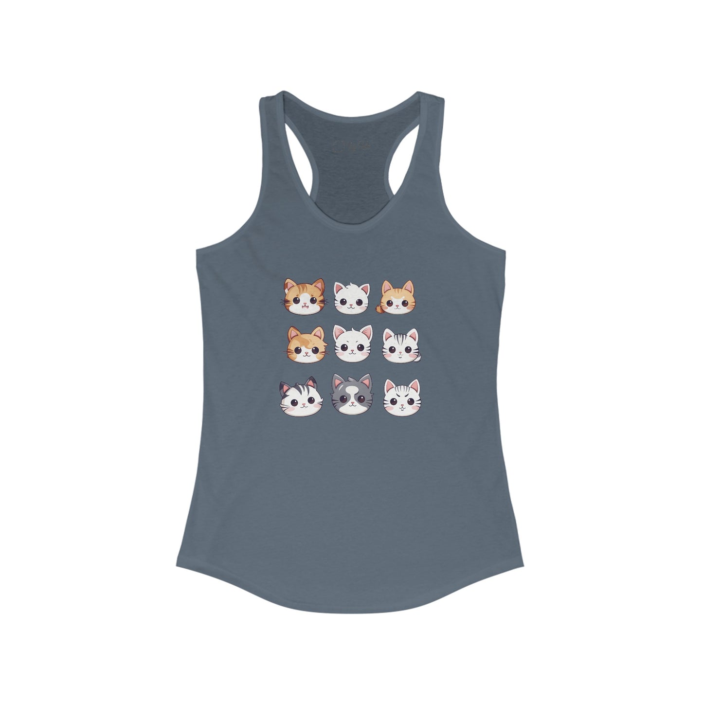 Cute Cat Faces Set Racerback Tank
