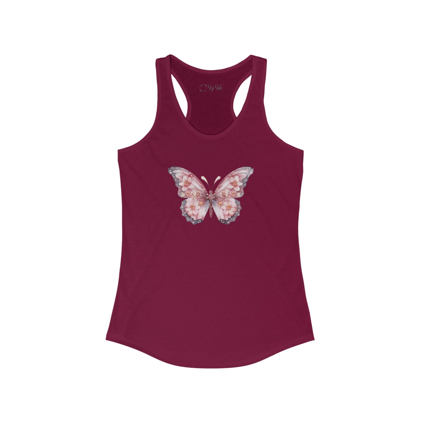 Floral Butterfly Racerback Tank