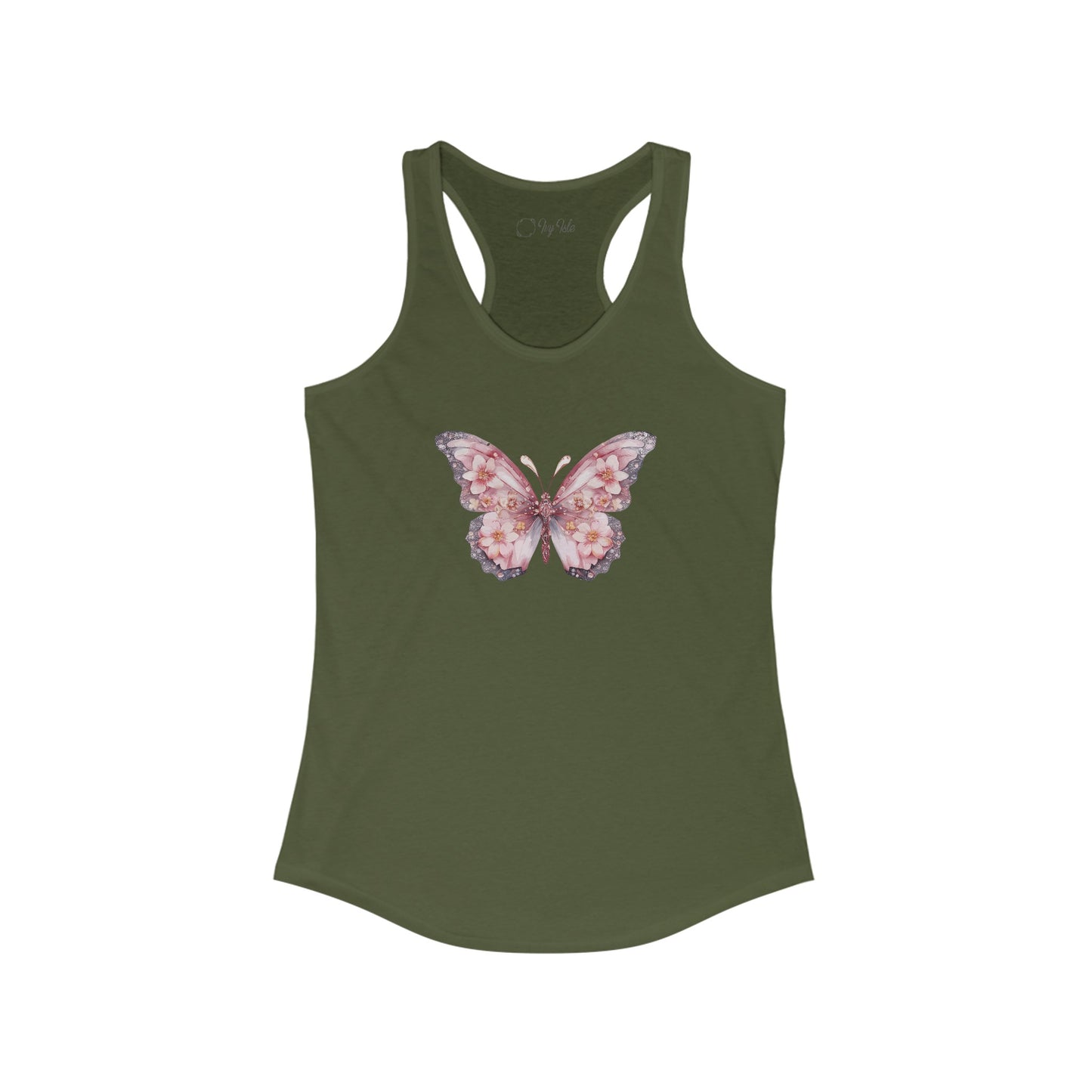 Floral Butterfly Racerback Tank