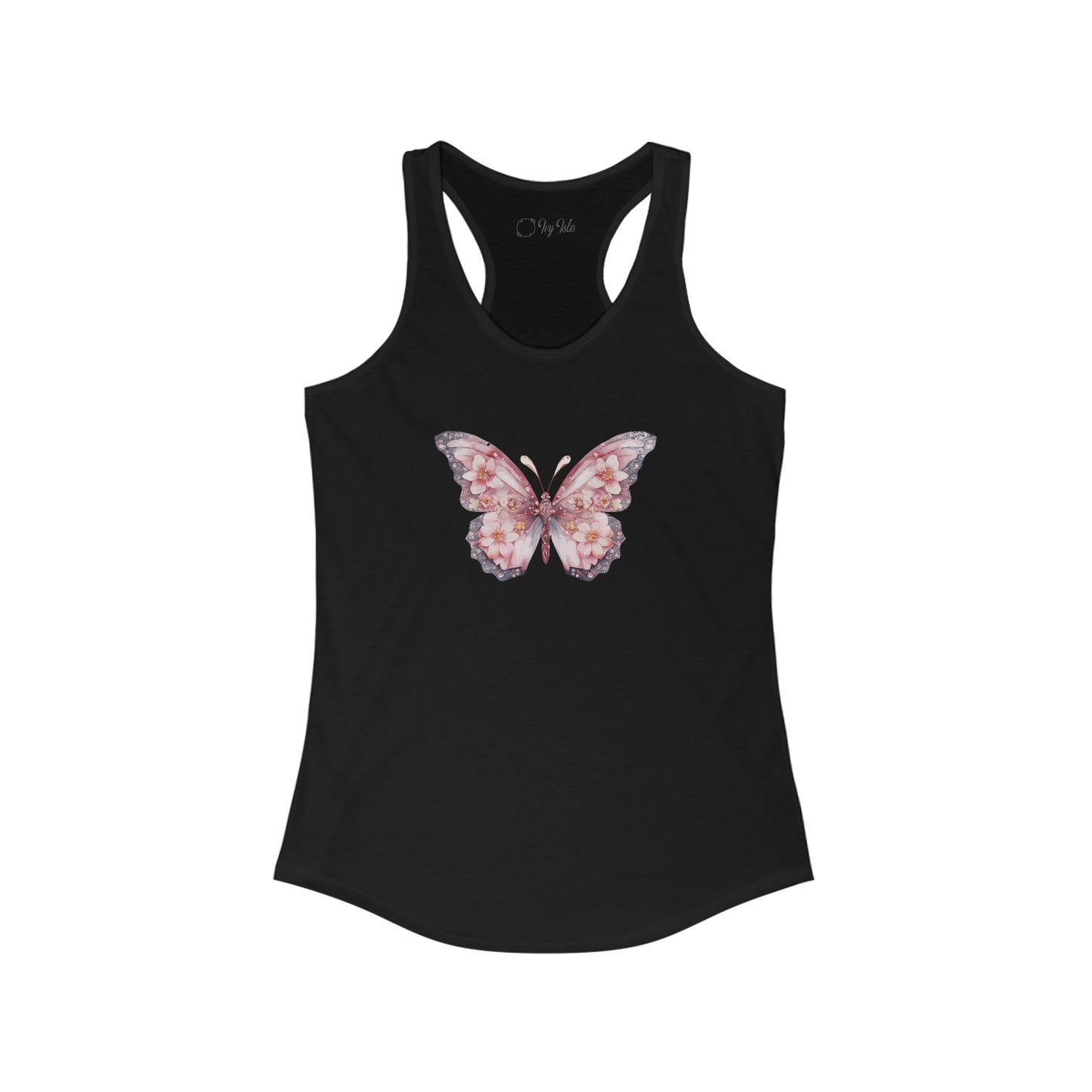 Floral Butterfly Racerback Tank