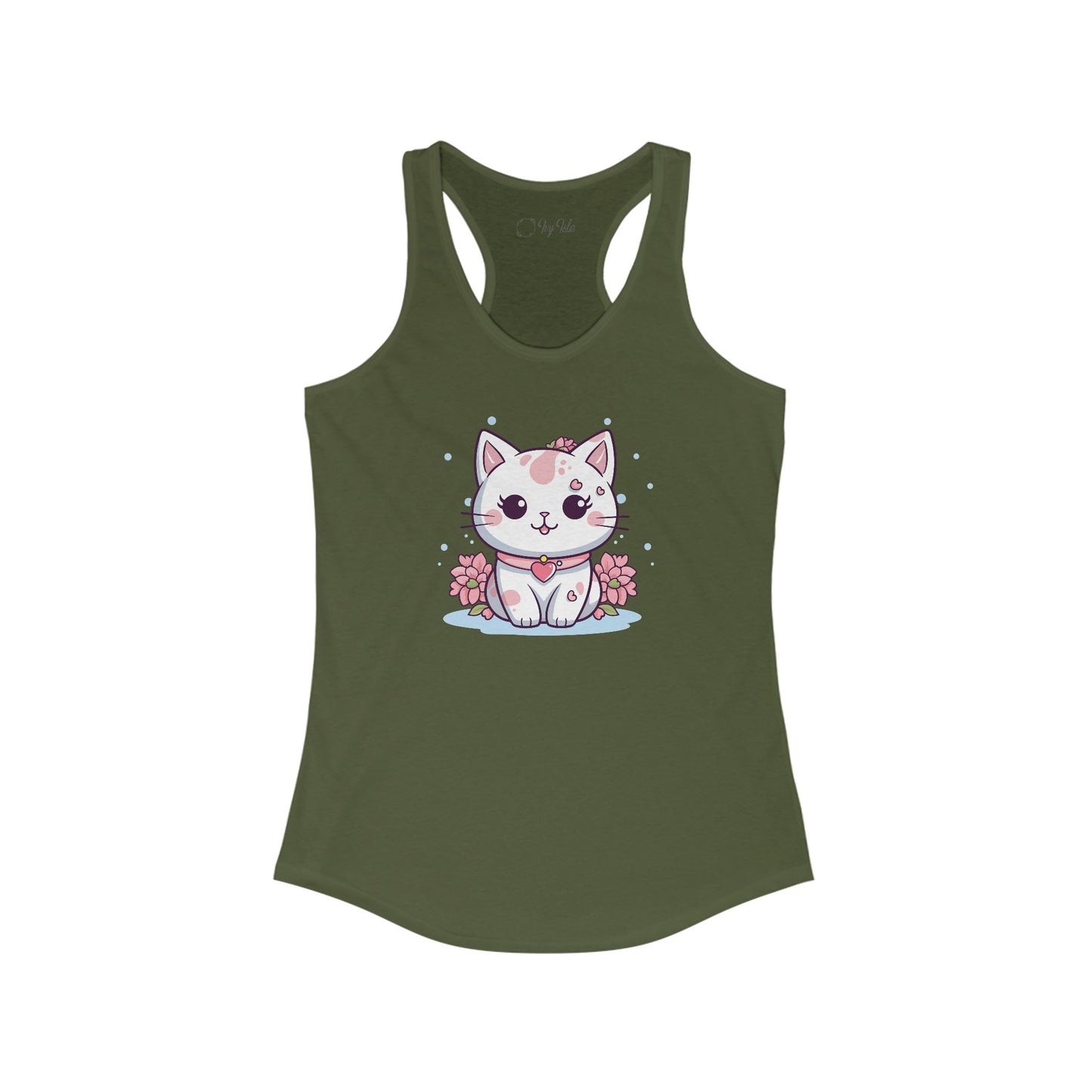 Cute Pink Cat Racerback Tank