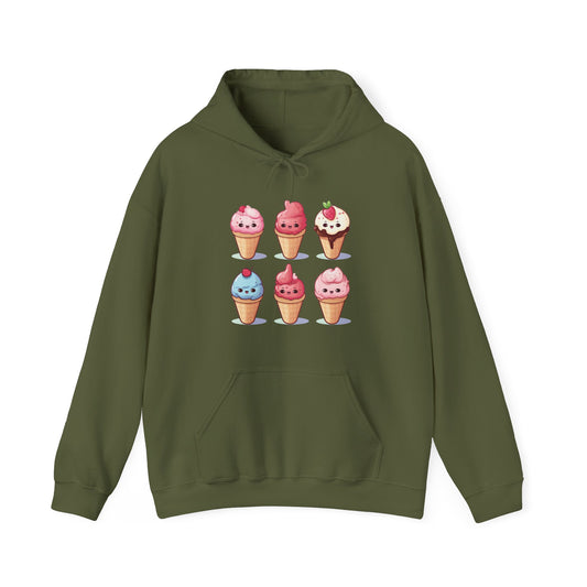 Ice Cream Cone Set Hooded Sweatshirt