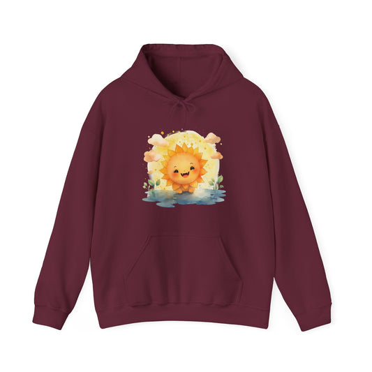 Cute Watercolor Sun Hooded Sweatshirt
