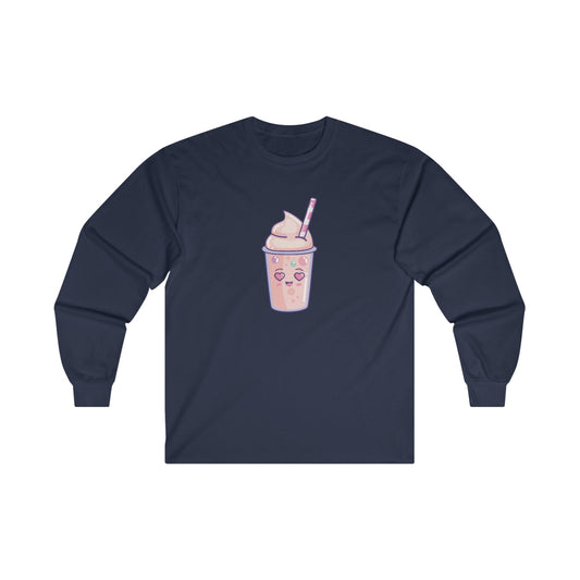 Cute Pink Milkshake Long Sleeve Tee