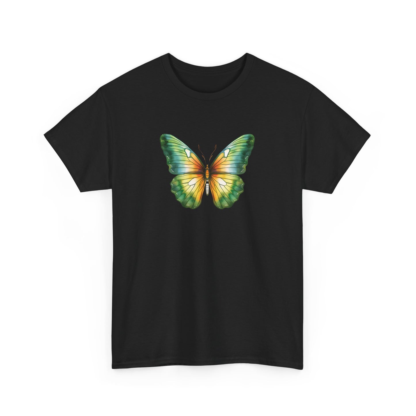 Green Watercolor Butterfly Short Sleeve Tee