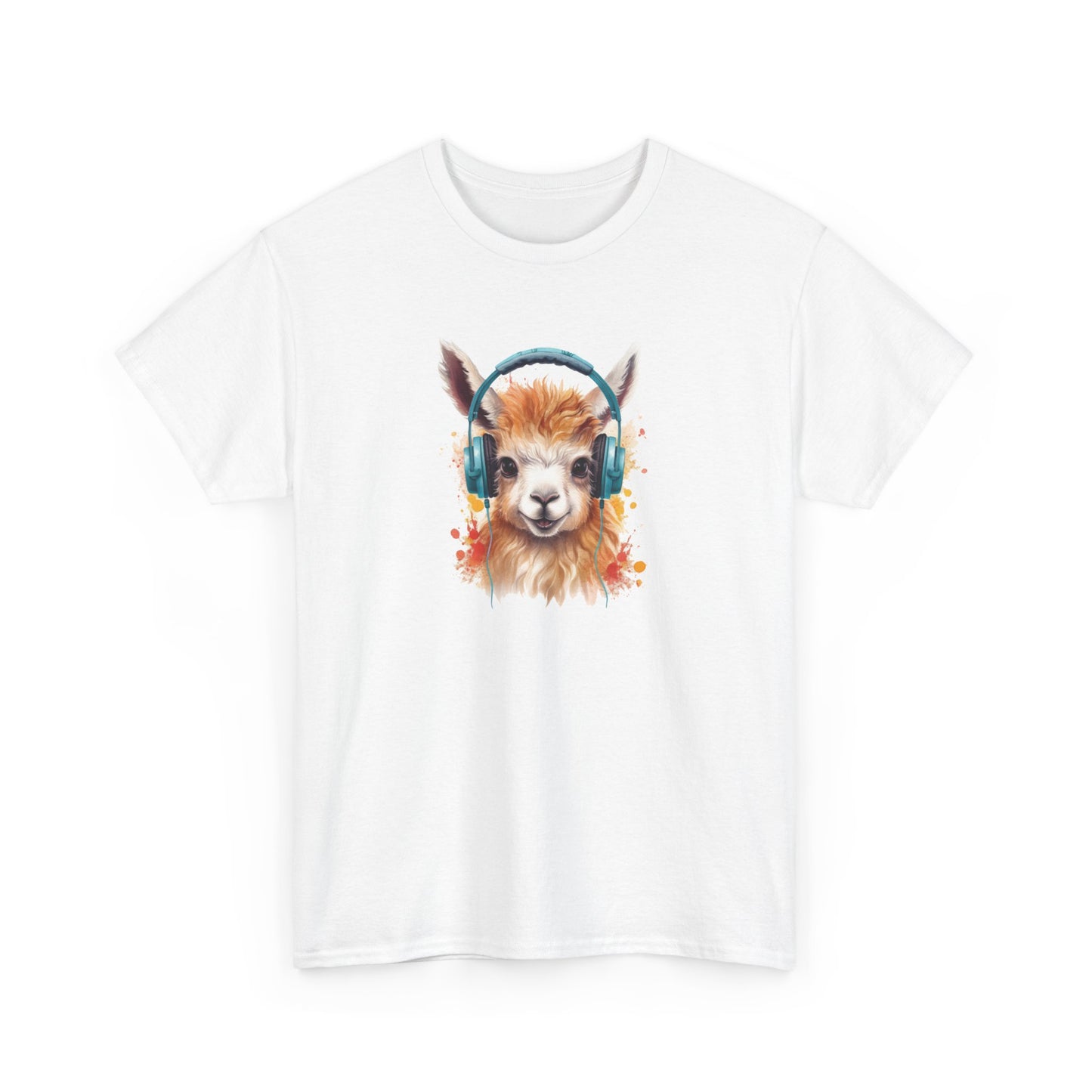 Llama with Headphones Short Sleeve Tee