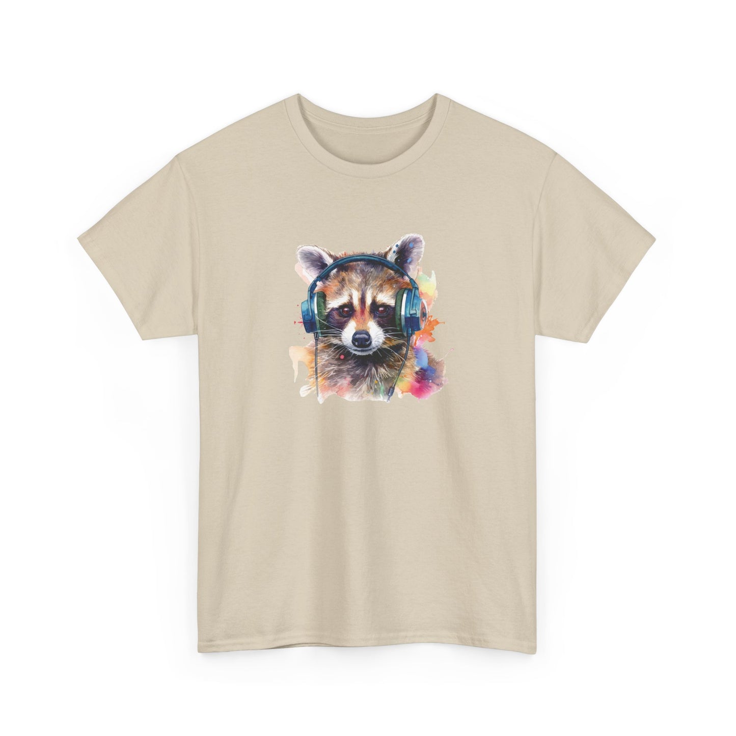 Raccoon with Headphones Short Sleeve Tee