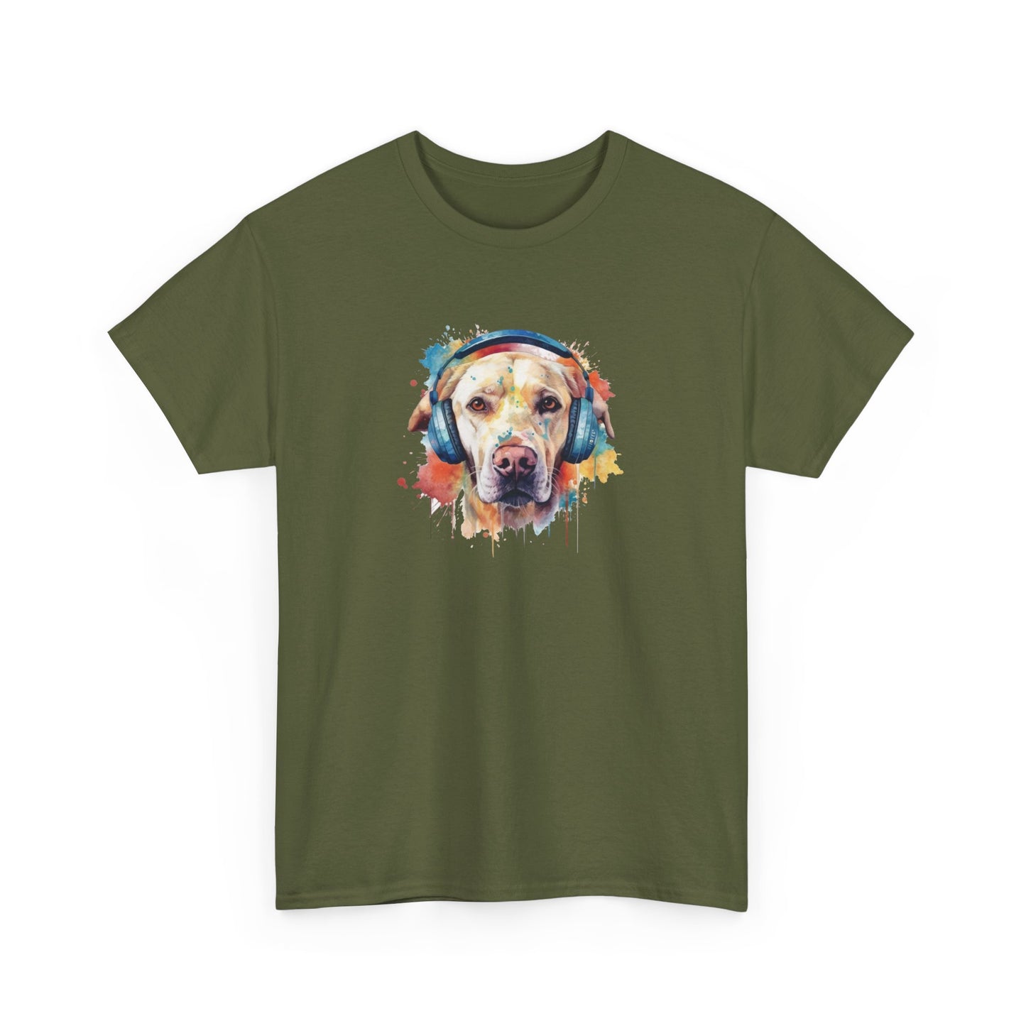 Labrador Retriever with Headphones Short Sleeve Tee
