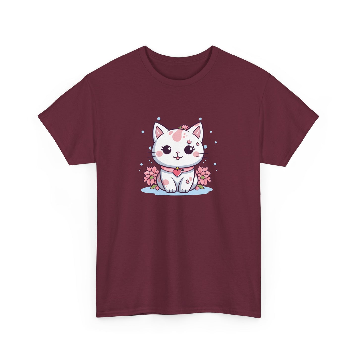 Cute Pink Cat Short Sleeve Tee