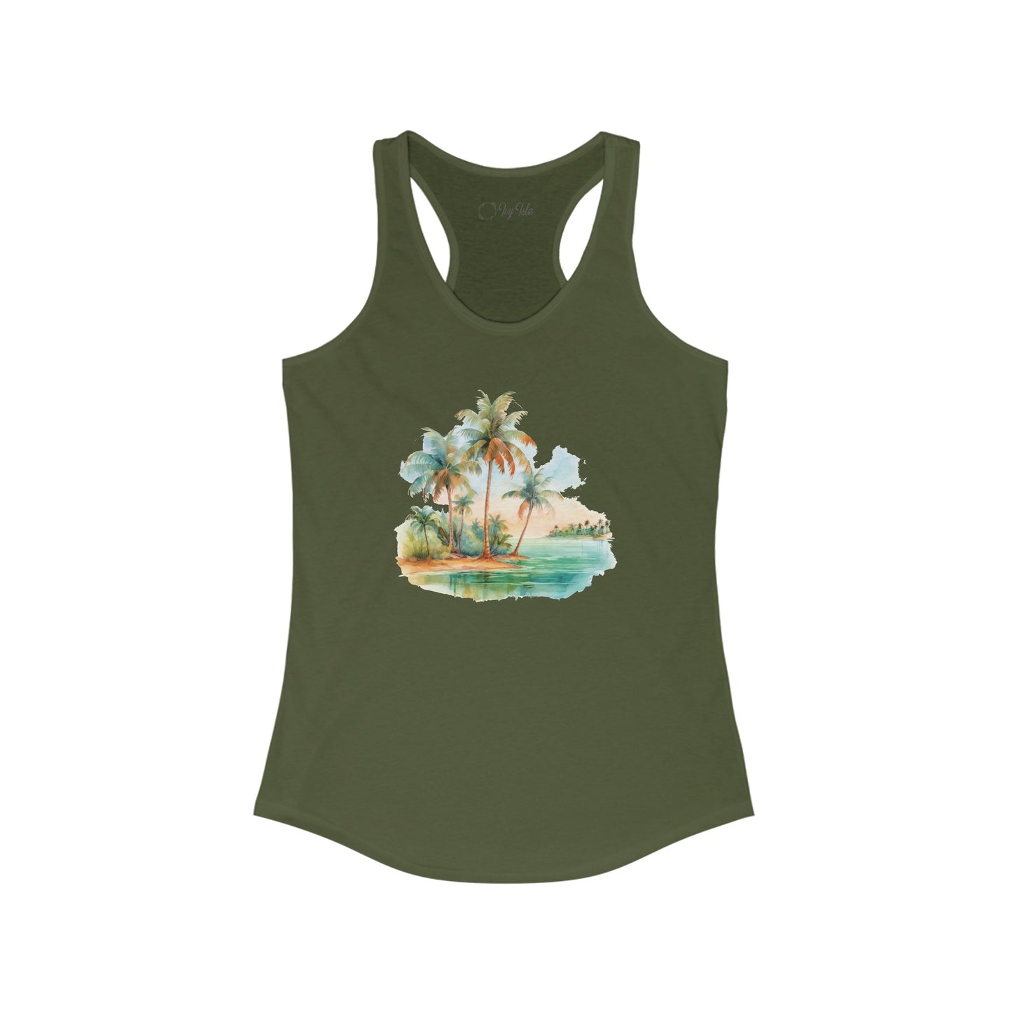 Watercolor Beach Racerback Tank