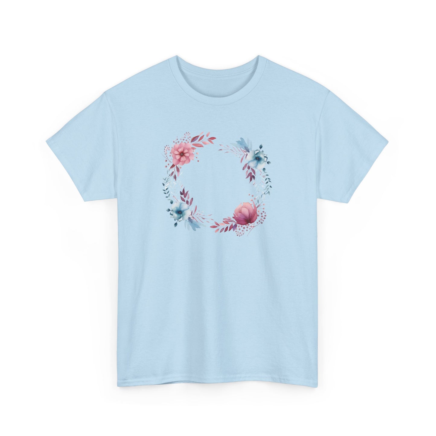 Watercolor Flowers Circle Short Sleeve Tee