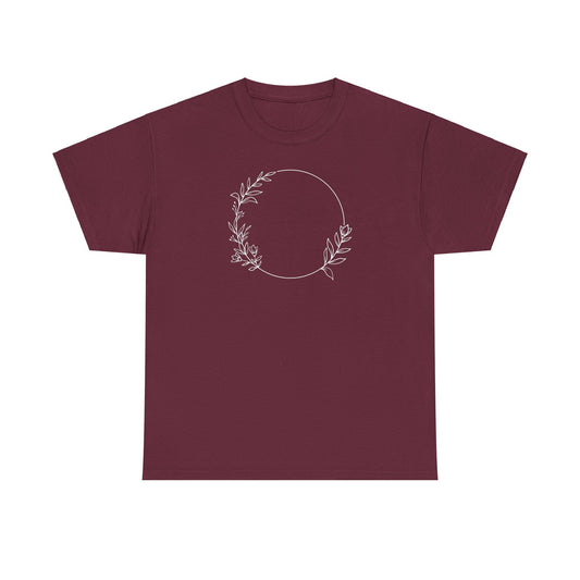 Leafy Flowers Circle Short Sleeve Tee
