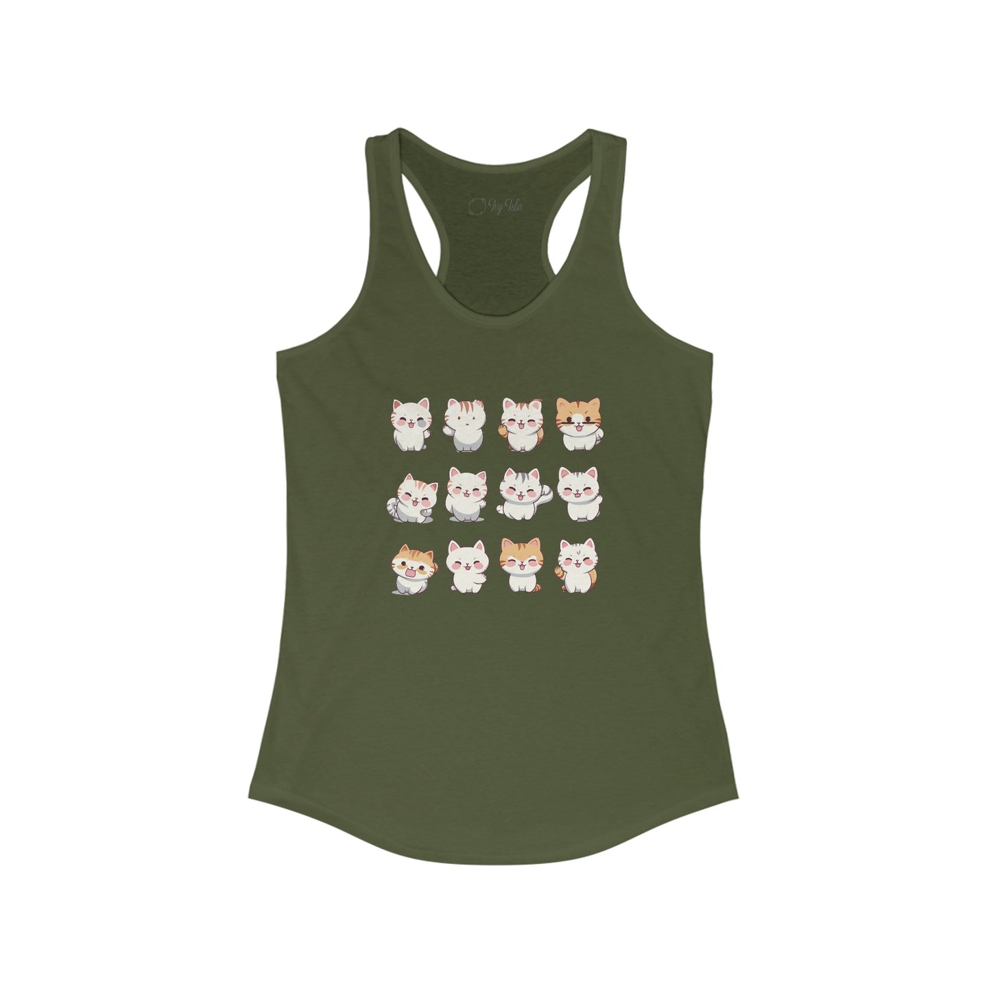 Cute Cat Set Racerback Tank