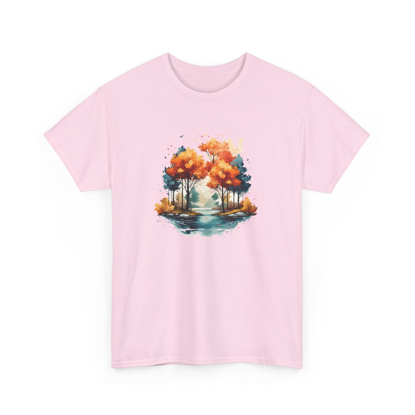 Autumn River Watercolor Short Sleeve Tee