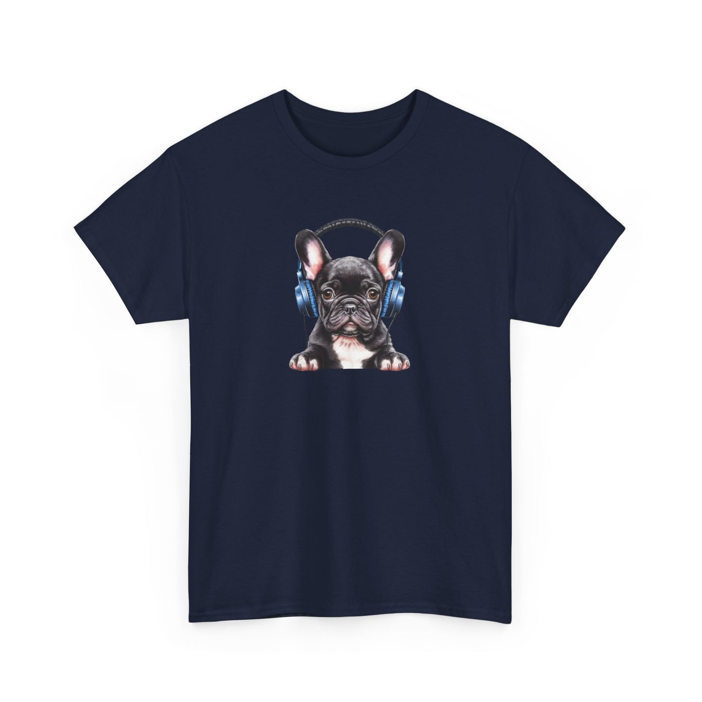 French Bulldog with Headphones Short Sleeve Tee