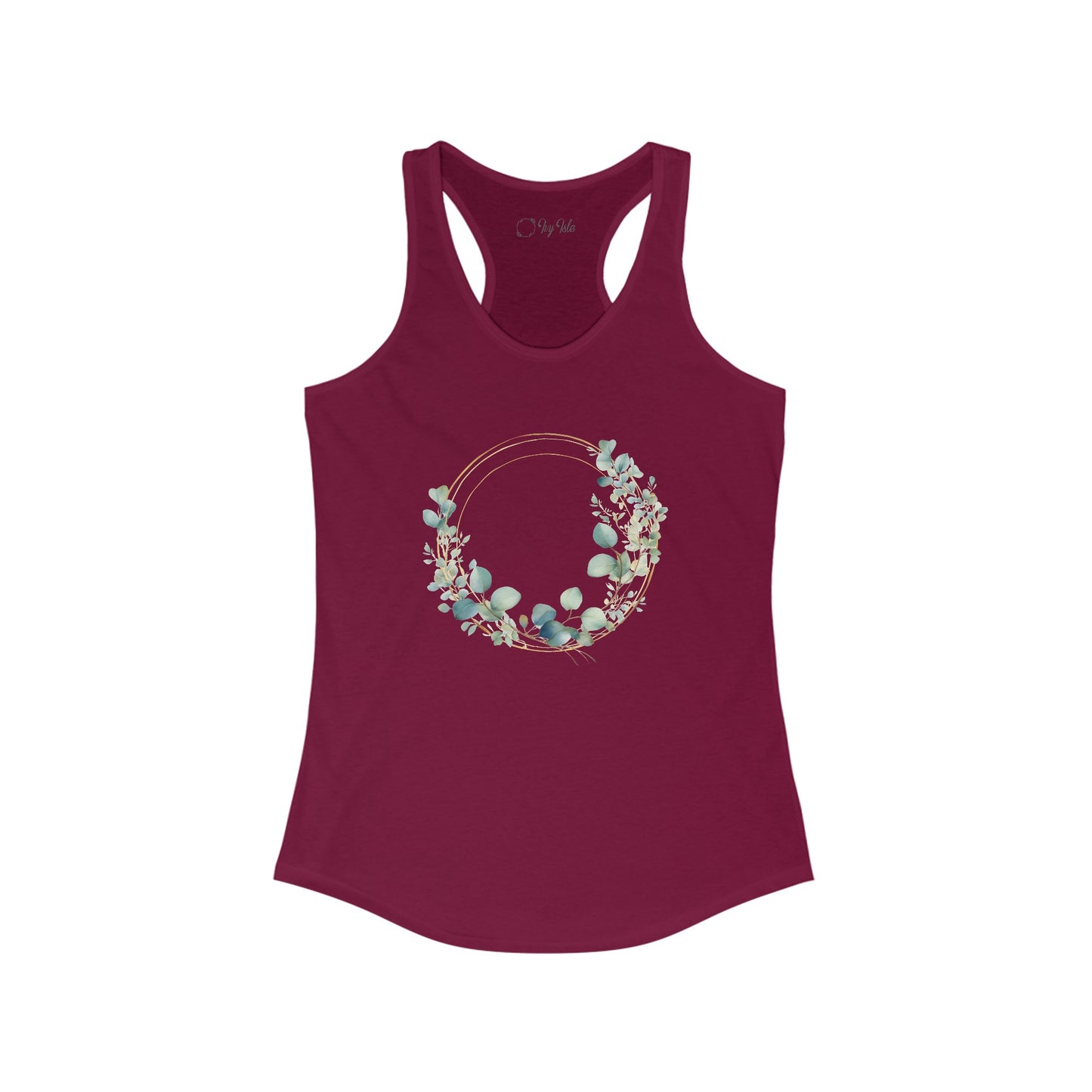 Watercolor Leaf Circle Racerback Tank