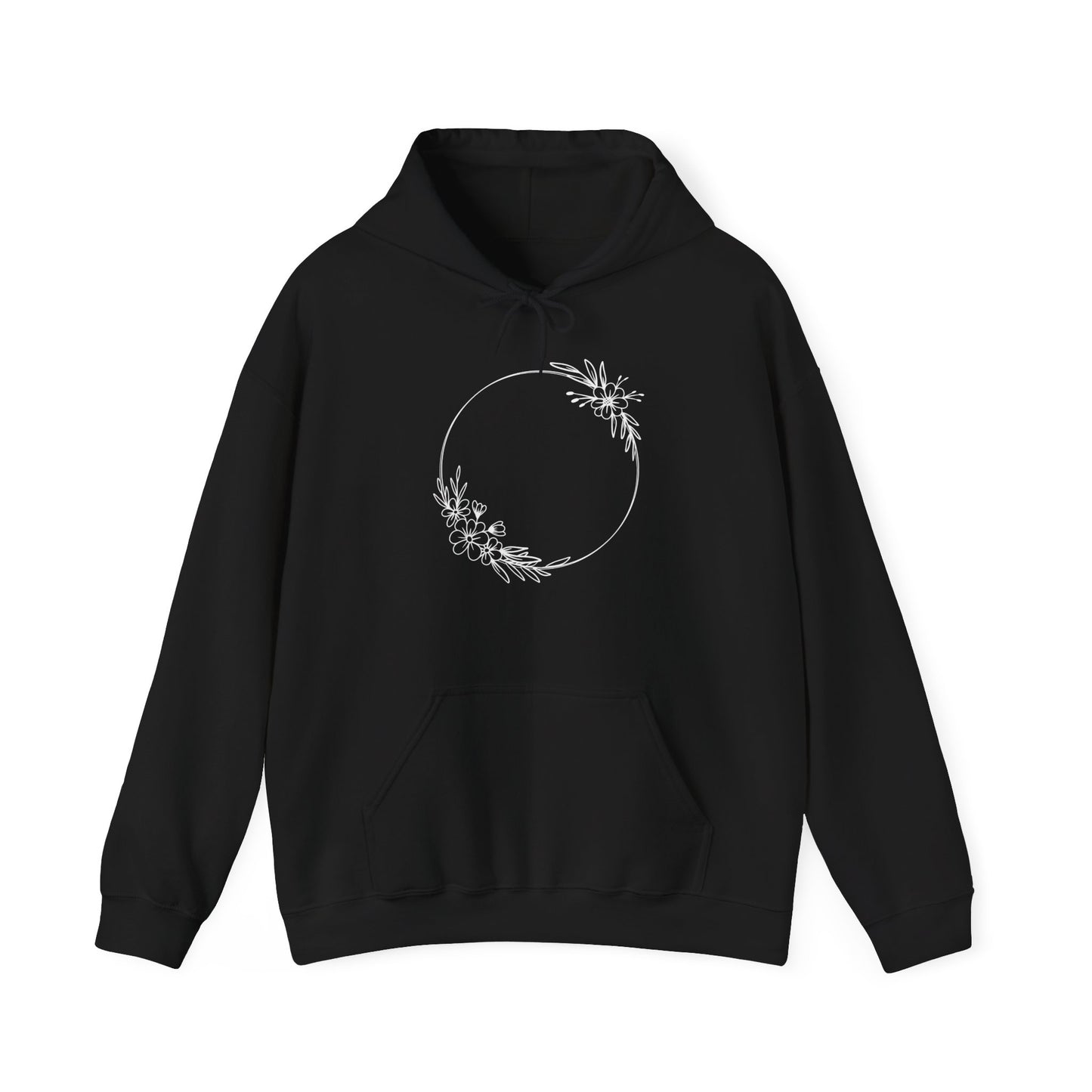 Double Floral Circle Hooded Sweatshirt
