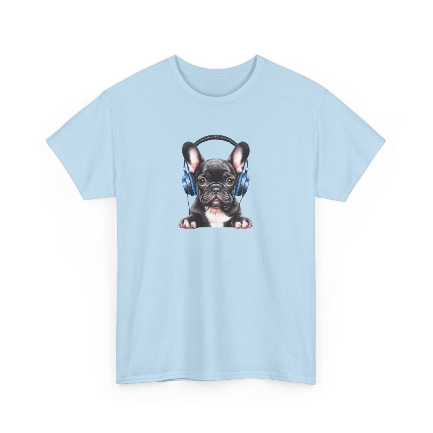 French Bulldog with Headphones Short Sleeve Tee