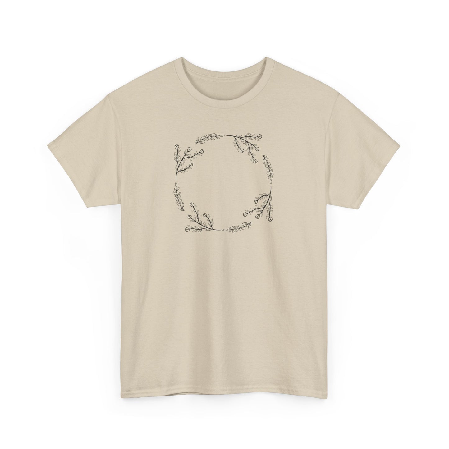Flower and Leaf Circle Short Sleeve Tee