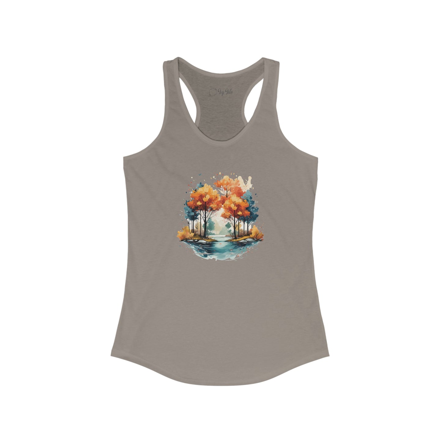 Autumn River Watercolor Racerback Tank