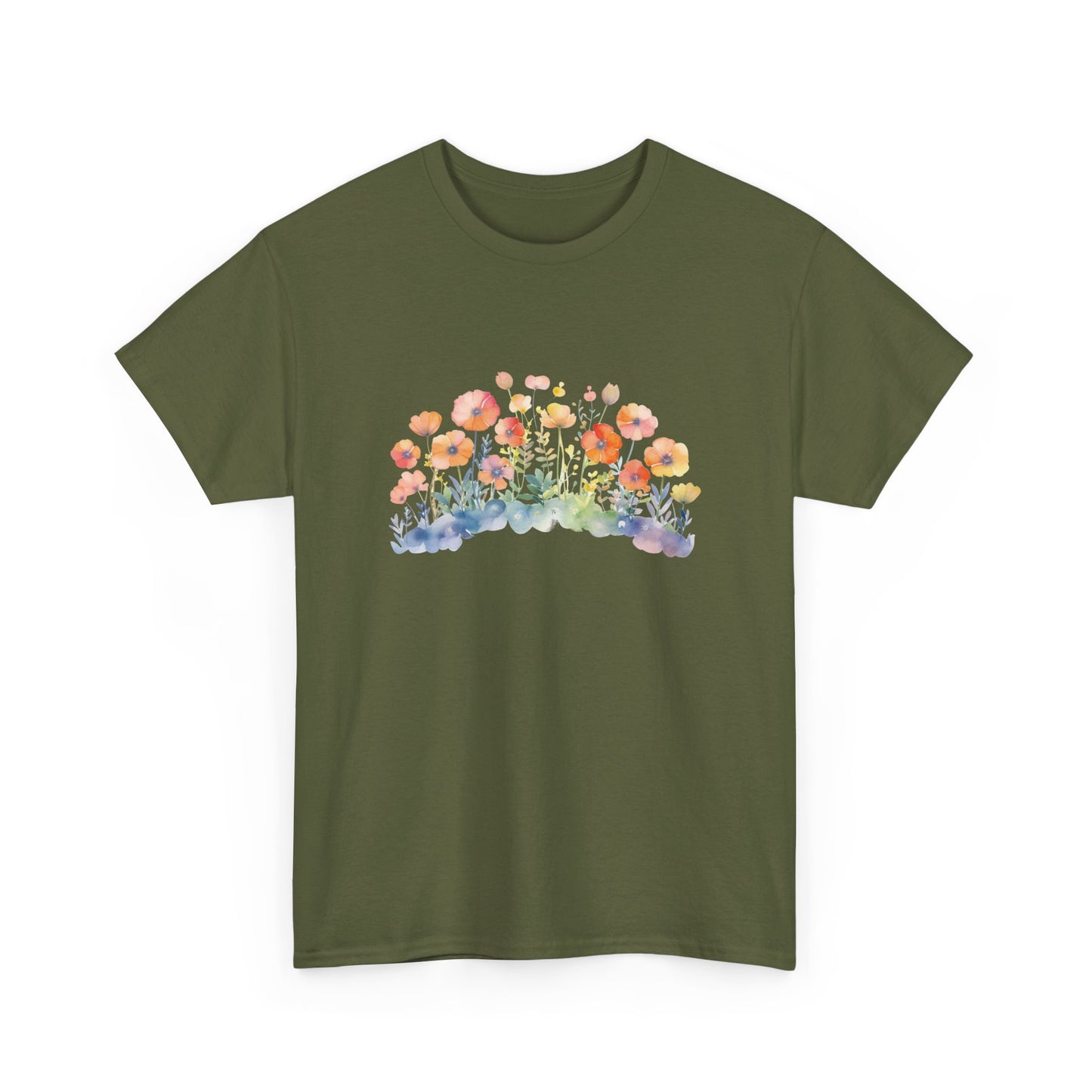 Pretty Watercolor Flowers Short Sleeve Tee