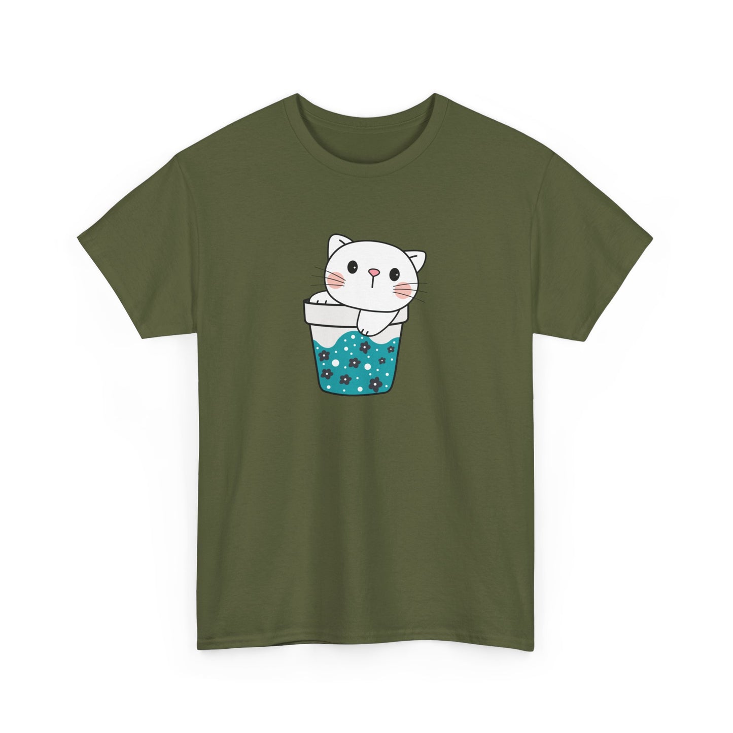 Cute Cat Cup Short Sleeve Tee