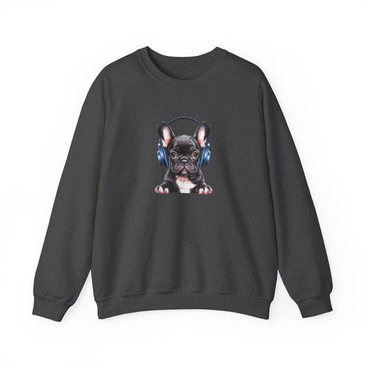 French Bulldog with Headphones Sweatshirt