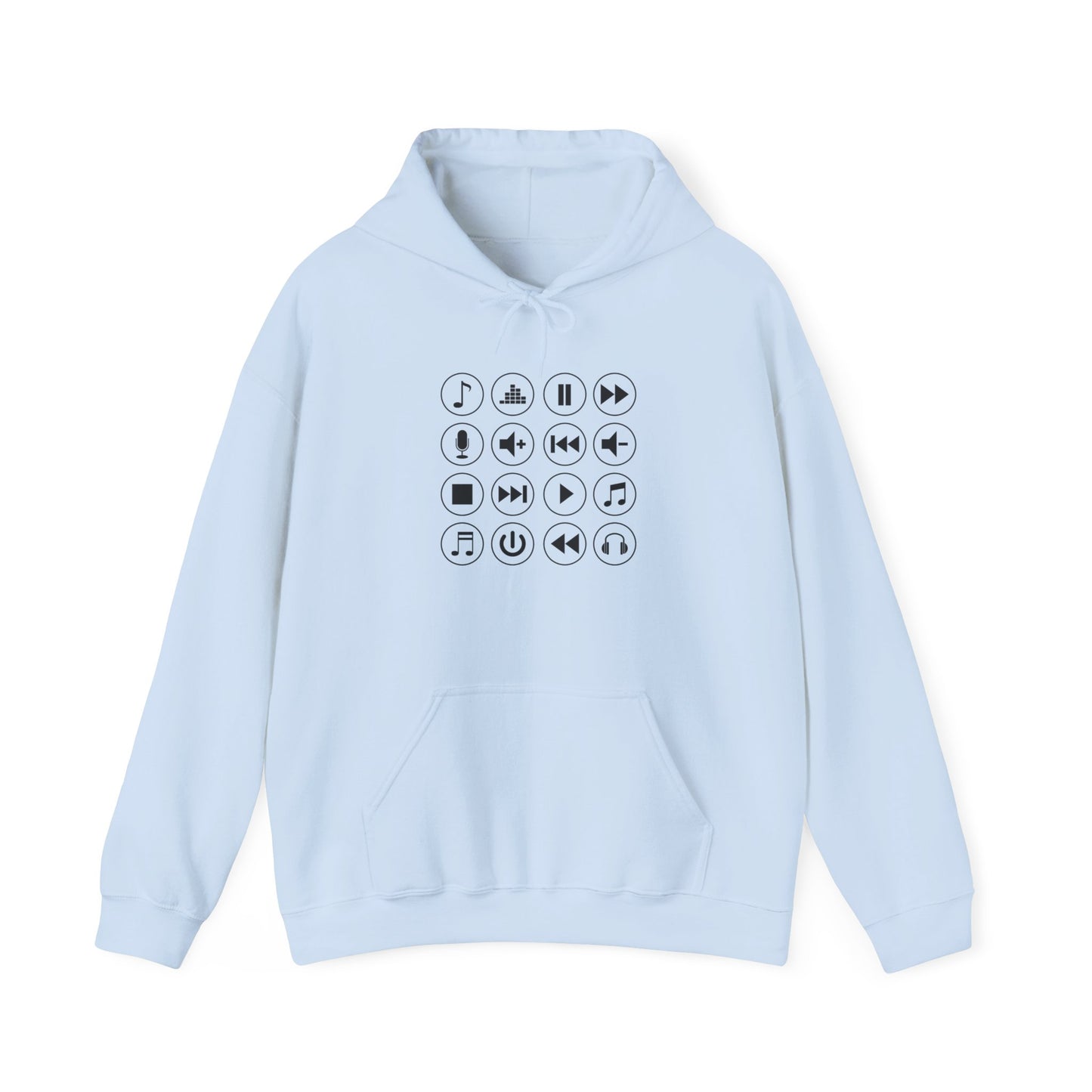 Music Player Symbols Hooded Sweatshirt