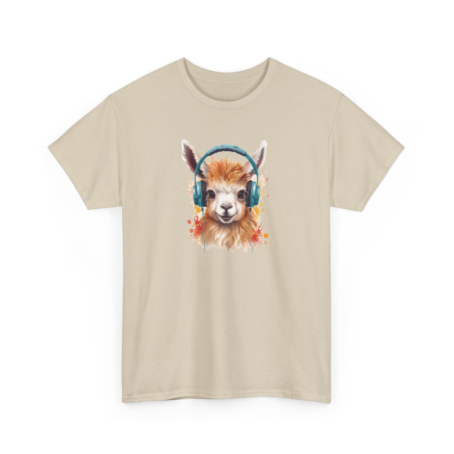 Llama with Headphones Short Sleeve Tee