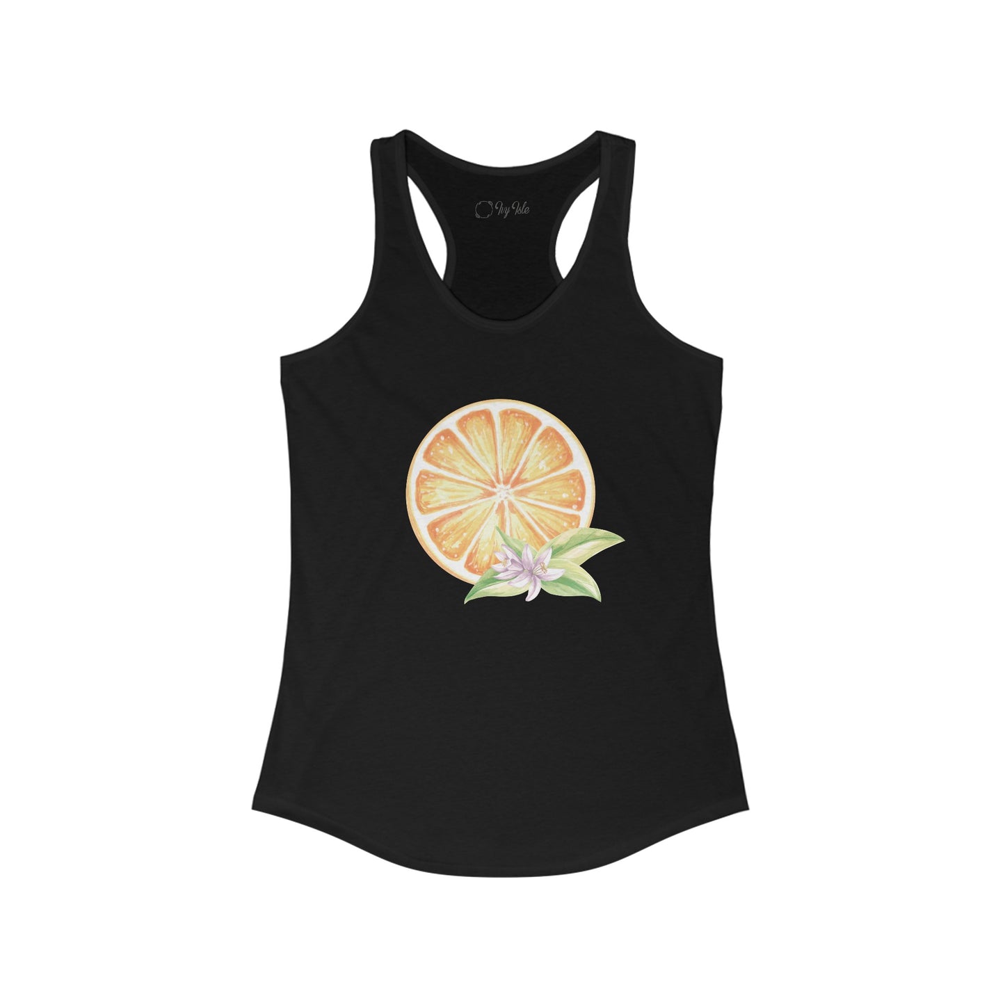Orange and Flower Racerback Tank