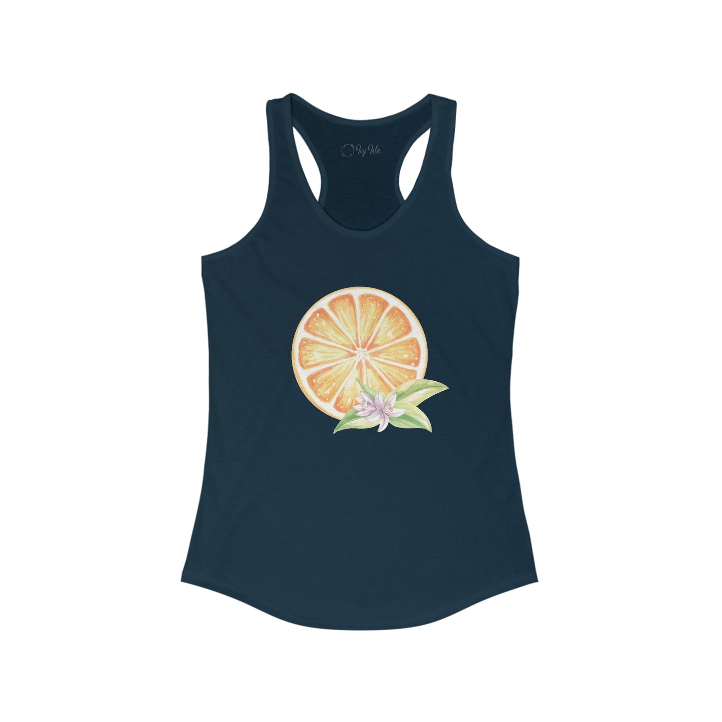 Orange and Flower Racerback Tank