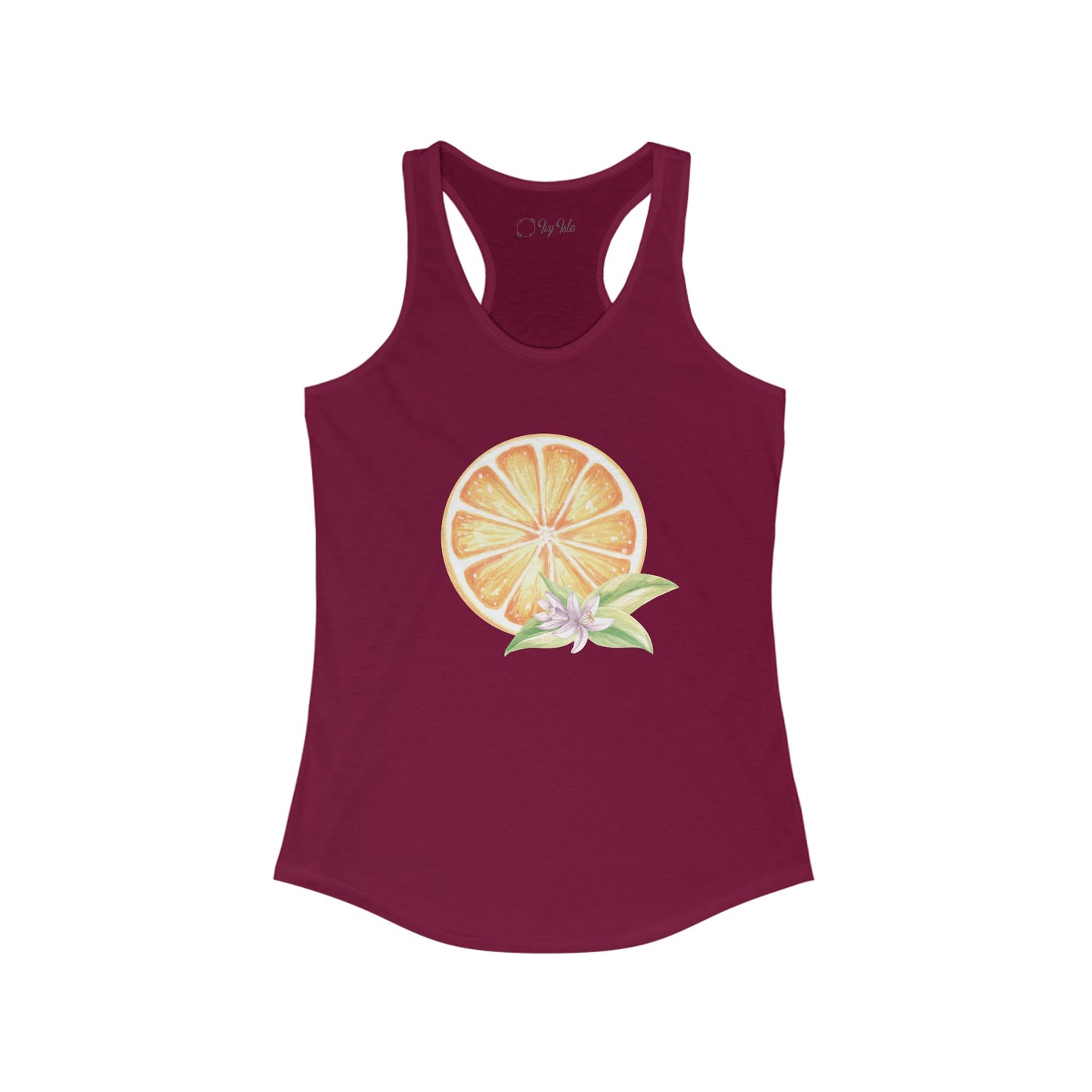 Orange and Flower Racerback Tank