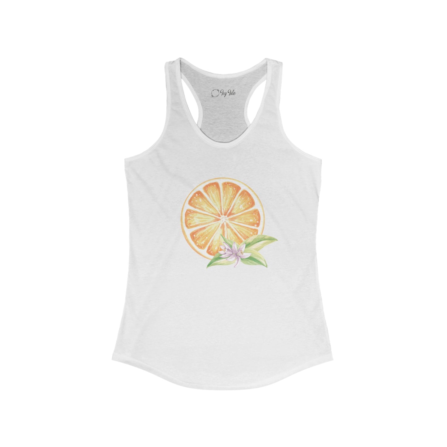 Orange and Flower Racerback Tank