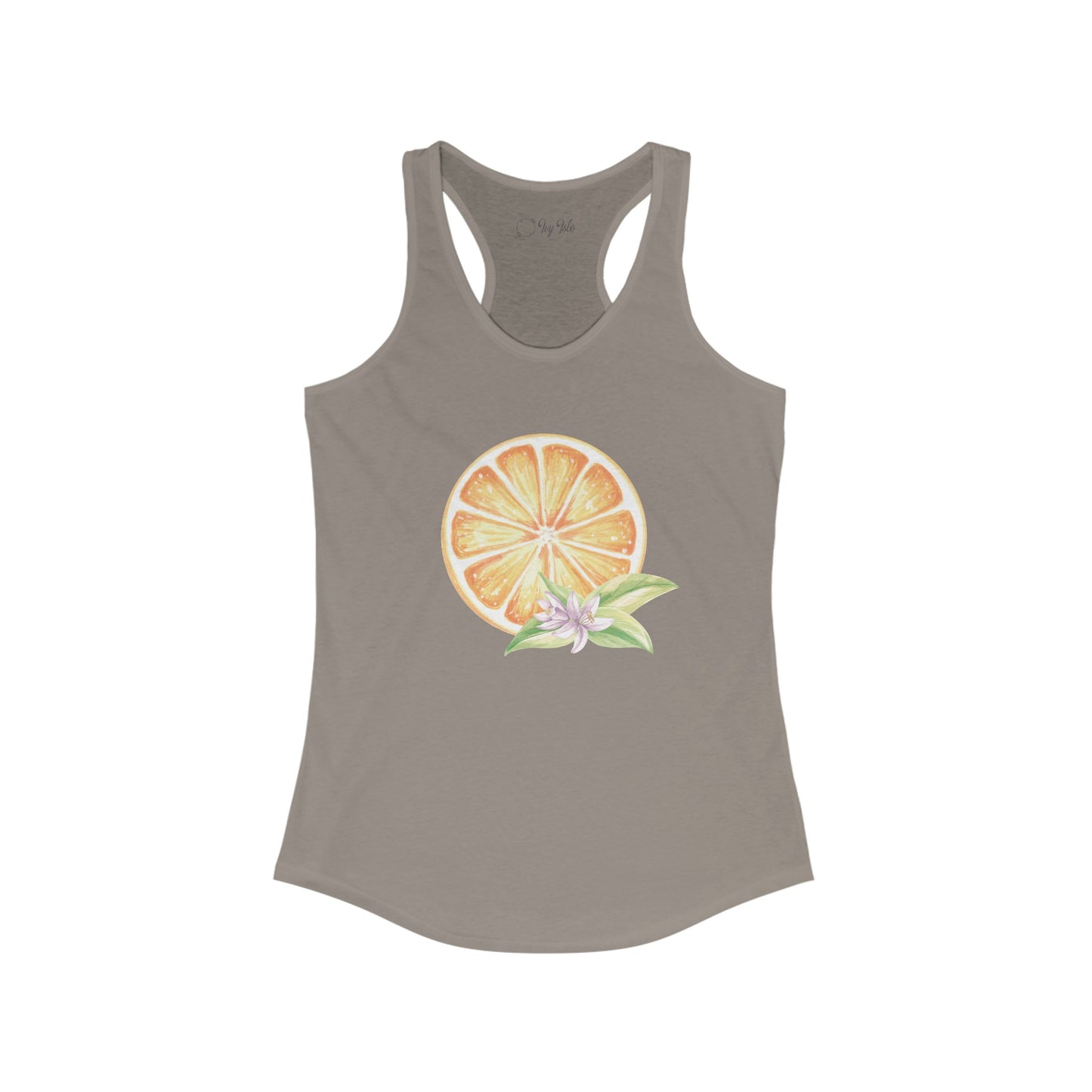 Orange and Flower Racerback Tank