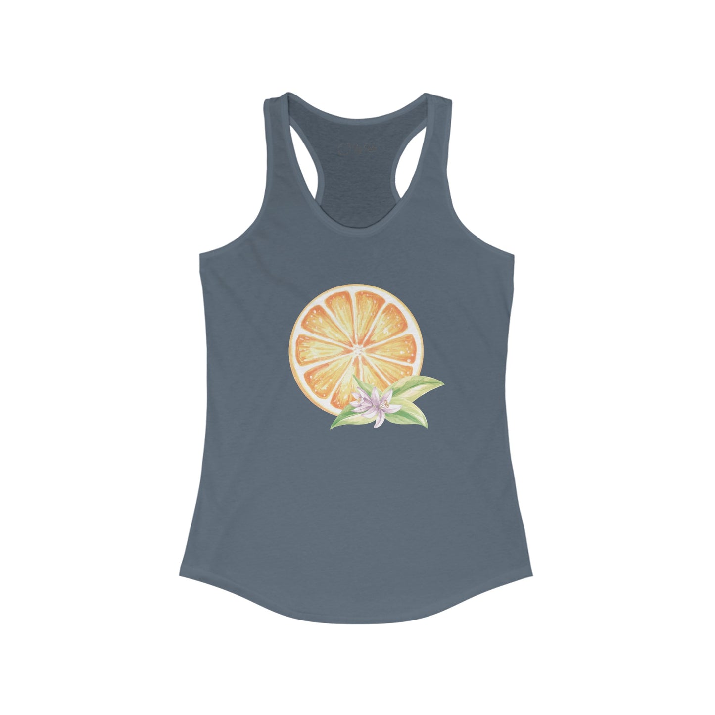 Orange and Flower Racerback Tank