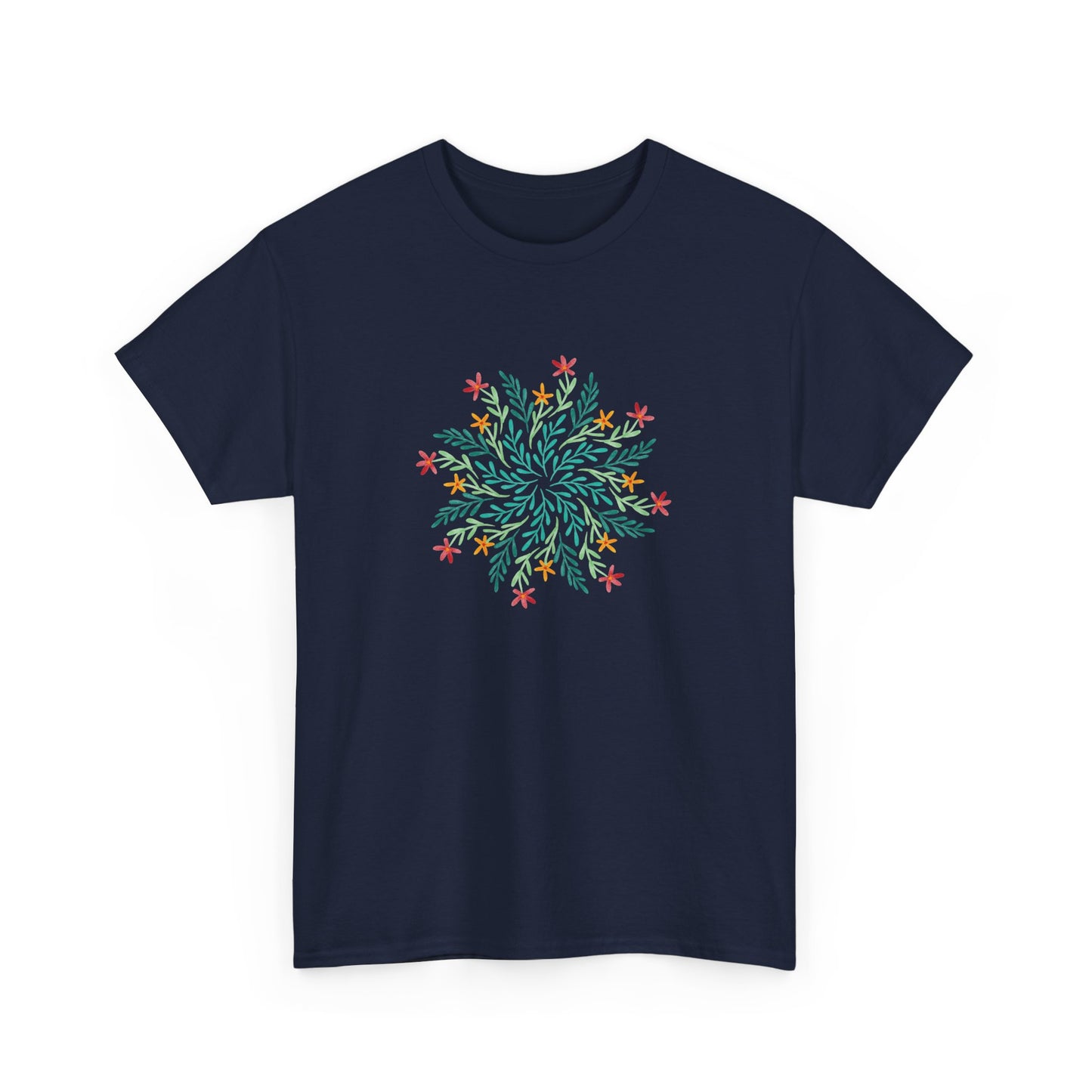 Leaf and Flowers Mandala Short Sleeve Tee