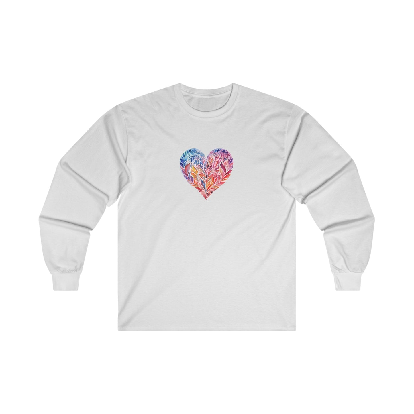 Watercolor Heart Long Sleeve Tee 001