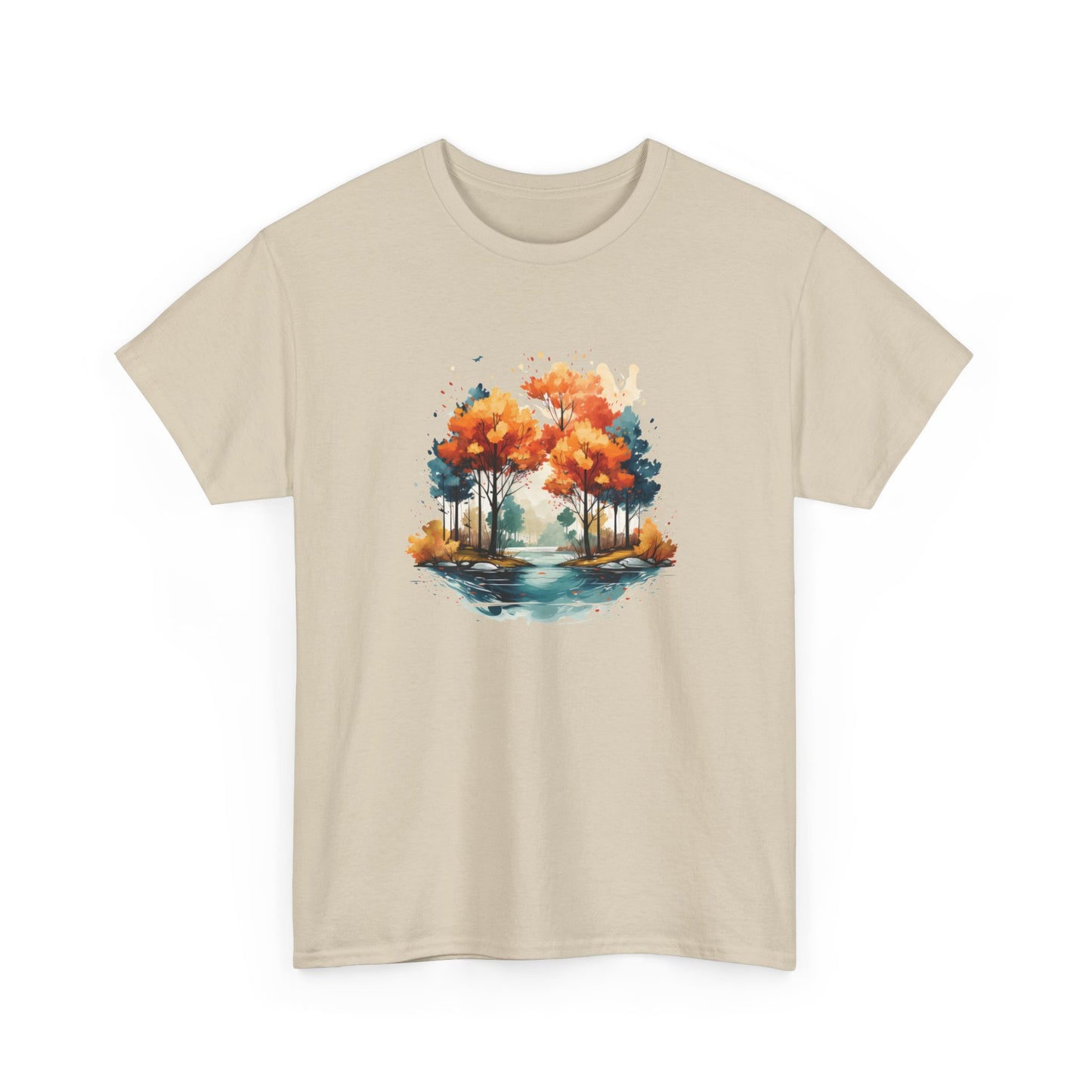 Autumn River Watercolor Short Sleeve Tee