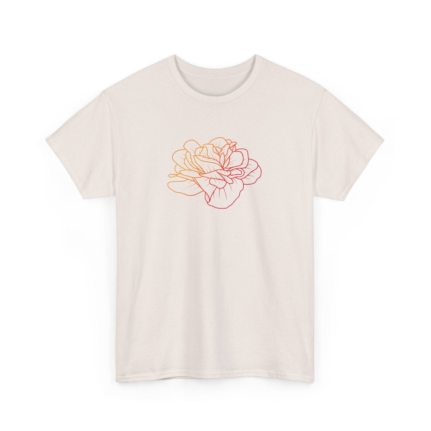 Colorful Rose Outline Short Sleeve Tee