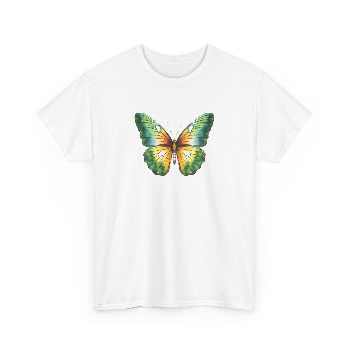 Green Watercolor Butterfly Short Sleeve Tee